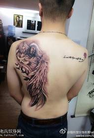 Shoulder angel tattoo pattern