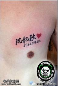 Klasični kineski lik Shen Yiqiu tetovaža uzorak