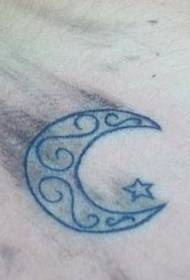 Imagem simples de tatuagem de estrela de lua