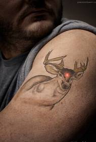 Eurooppalaisten ja amerikkalaisten poikien hartiat näyttävät hyvältä peuran tatuointikuvista