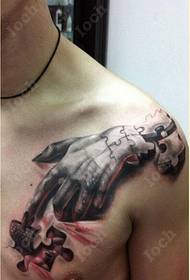 Shoulder personality fashion machinery 3D tattoo pattern recommendation