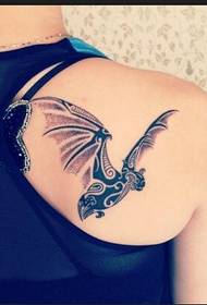 Girl's shoulders beautiful looking totem bat tattoo picture pictures