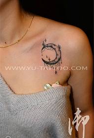 Shoulder moon tattoo pattern