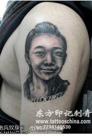 Chinese modern human head portrait tattoo pattern