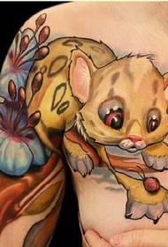 Личность мода плечи красивый цвет леопарда тату картины рисунки