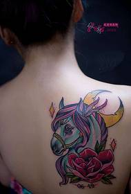Beauty fragrant shoulder cute flower pony tattoo picture