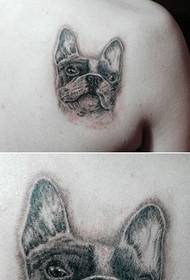 Cute puppy head back shoulder tattoo picture