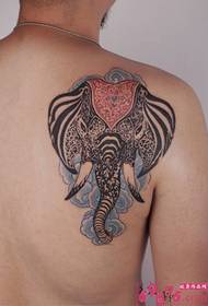 Illustration wind vintage elephant shoulder tattoo picture