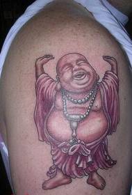 Girl's shoulders beautiful and beautiful happy Maitreya tattoo picture