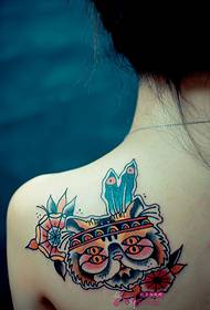 Scented shoulder creative mask owl tattoo picture