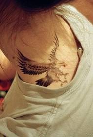 Creative eagle tattoo picture on the shoulder of a girl