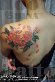 Painted beautiful cherry blossom tattoo pattern