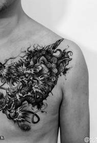 Shoulder dragon totem tattoo pattern