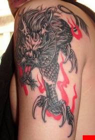 Black beast unicorn tattoo pattern picture on the arm