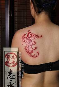 Shoulder phoenix red red beautiful tattoo pattern