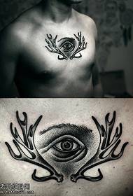 Classic antler eye tattoo pattern