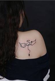 Girl shoulder wings tattoo pattern picture
