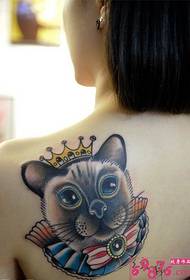 Sexy shoulder king cat tattoo picture