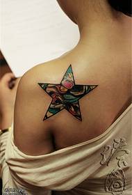 Pleca krāsas piecu zvaigžņu tetovējuma attēls