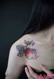 Cute red radish beautiful shoulder tattoo picture