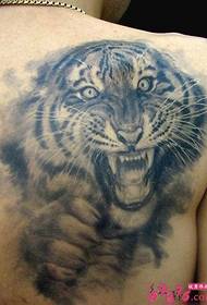 Back shoulder creative Chinese ink painting tiger tattoo pictures