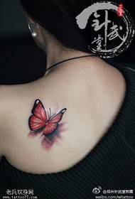 Skouerkleur vlinder tatoeëringpatroon