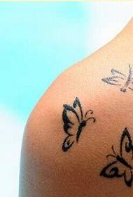 Fashion women shoulder personality butterfly tattoo pattern picture