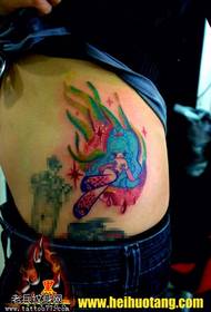 Watercolor mini flying little goddess tattoo pattern