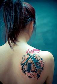 အလှအပမွှေးသောပခုံးအိပ်မက်အိမ်သူအိမ်သား tatoo ရုပ်ပုံလွှာ
