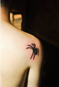 Personality male back shoulder stereo spider tattoo pattern picture