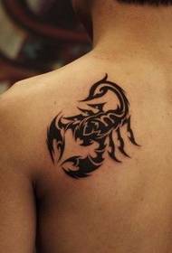 Handsome scorpion totem tattoo on the shoulder