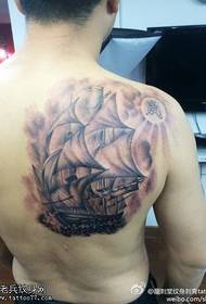 Shoulder sails big sailing tattoo pattern