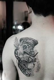 Personality steampunk comet man shoulder tattoo picture