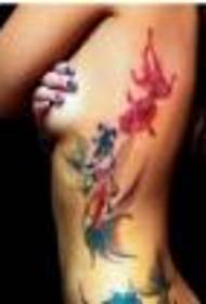 Beautiful little goldfish tattoo picture on beautiful shoulder