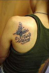 Lijepa i lijepa slika uzorka tetovaže engleskog leptira
