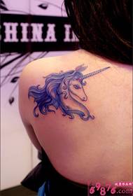 European and American Unicorn shoulder tattoo pictures