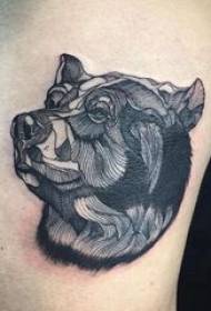 bjørn tatovering mannlig side midje svart bjørn tatovering bilde
