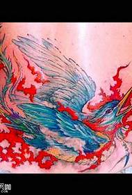 waist red bird tattoo pattern