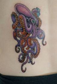 Octopus tattoo simple girl waist octopus tattoo pattern