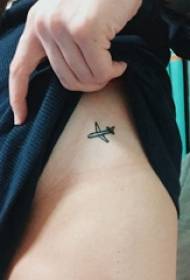 Airplane tattoo girl side waist on black airplane tattoo picture