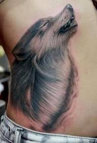 beauty waist wolf head tattoo pattern