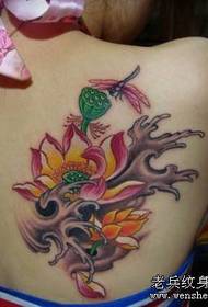Beauty shoulder color lotus flower tattoo