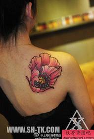 Girls shoulders popular beautiful floral tattoo pattern