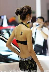 Star car model shoulder butterfly tattoo picture
