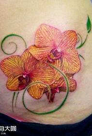 waist red flower tattoo pattern