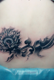 waist sunflower black gray tattoo pattern