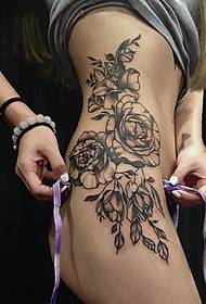 side waist flower tattoo tattoo shows perfect body