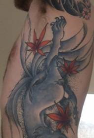Nine-tailed fox tattoo picture Male-necked painted nine-tailed fox tattoo picture
