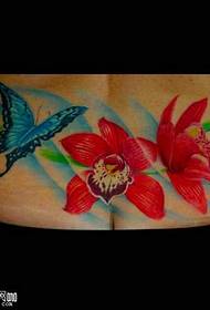 patró de tatuatge de papallona de flor de cintura