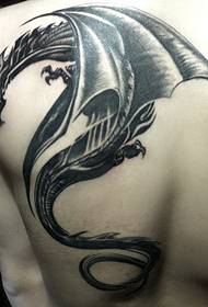 Gambar pertunjukan tato merekomendasikan pola tato bahu naga